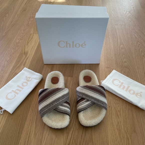 Authentic Chloe multi brown wavy slides Size 8 - Picture 2 of 8